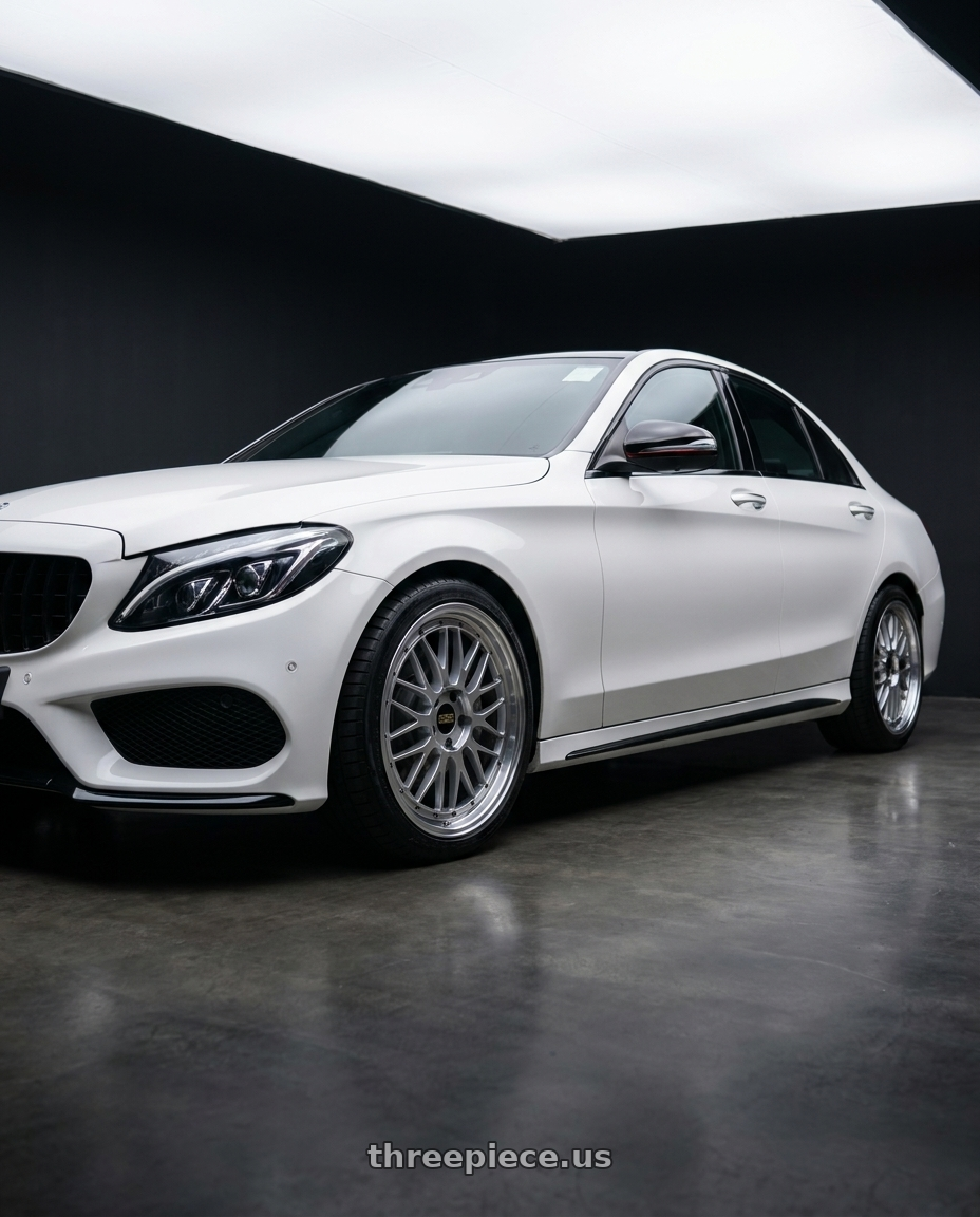 2014 W205 C250 with BBS LM 5x114.3 18x9.0+25 Diamond Silver wheels