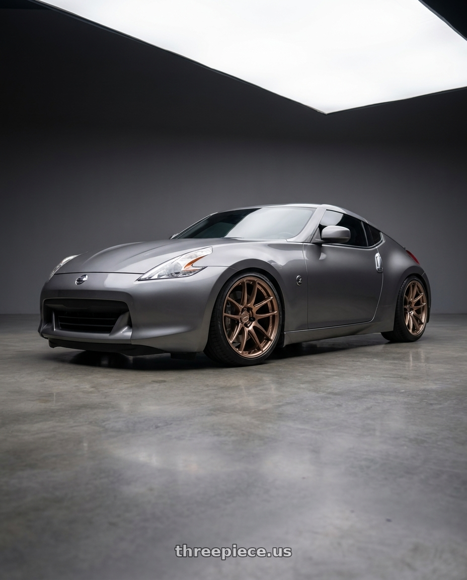 2009 Nissan 370z with WORK Emotion CR Shigoku 5x114.3 19x10.5 +12 Armed Titanium AMG wheels