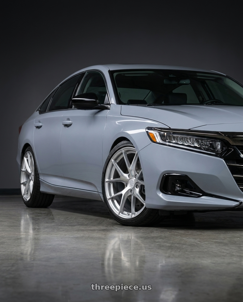 2021 Honda Accord EX-L with Aodhan AFF7 5x114.3 20x9+30 Gloss Silver Machined Face wheels
