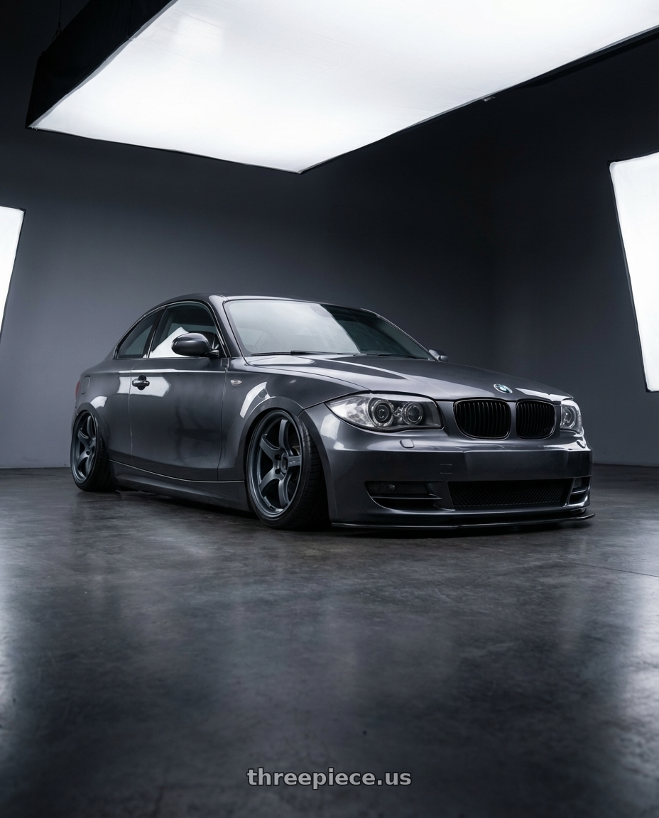 2012 BMW 1 Series E82 with Gram Lights 57CR 5x120 19x9.5+35 Gunblue II wheels