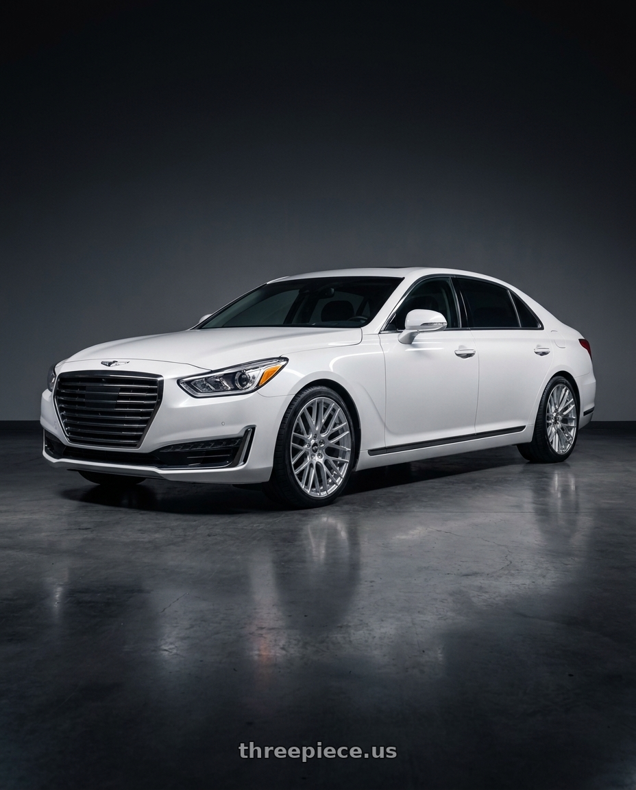 2018 genesis g90 ultimate with ESR Wheels FORGETECH SERIES RF11 5x114.3 20x10.5 +40 Hyper Silver wheels