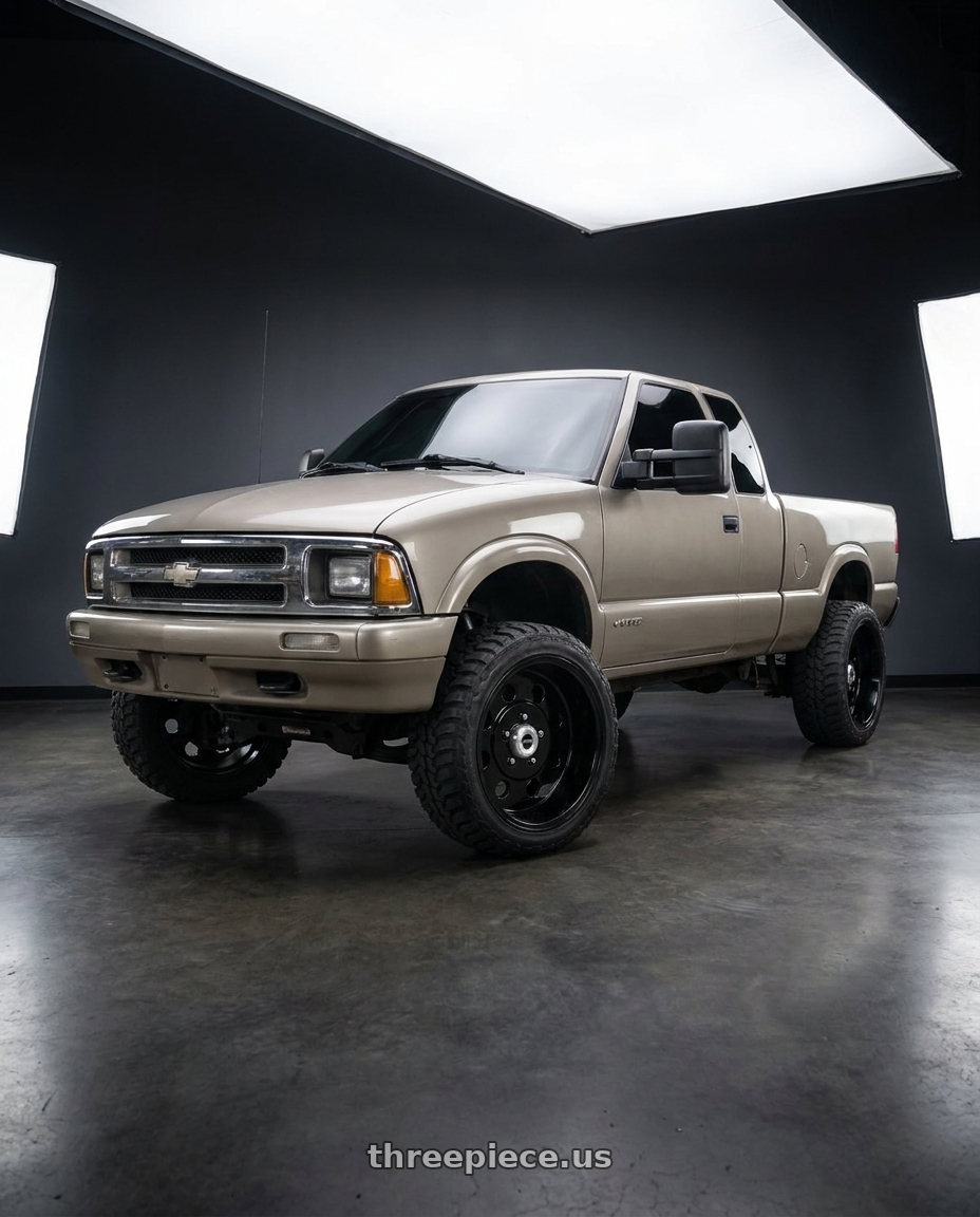2003 Chevrolet s10 with Vision American-Muscle 531 Sport Lite 5x120.65 15x7+0 Gloss Black wheels