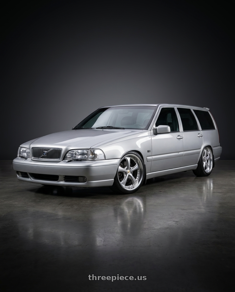1998 Volvo v70 glt silver with Work Wheels VS-KF 5x108 18x7.5+40 Light Grey Silver O Disk FULL REVERSE wheels