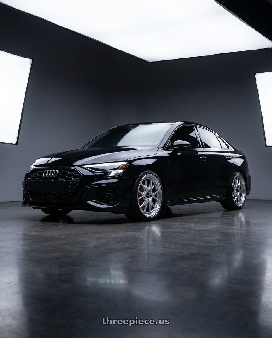 2023 Audi S3 with BBS LM-R 5x114.3 19x8.5+43 Diamond Silver wheels