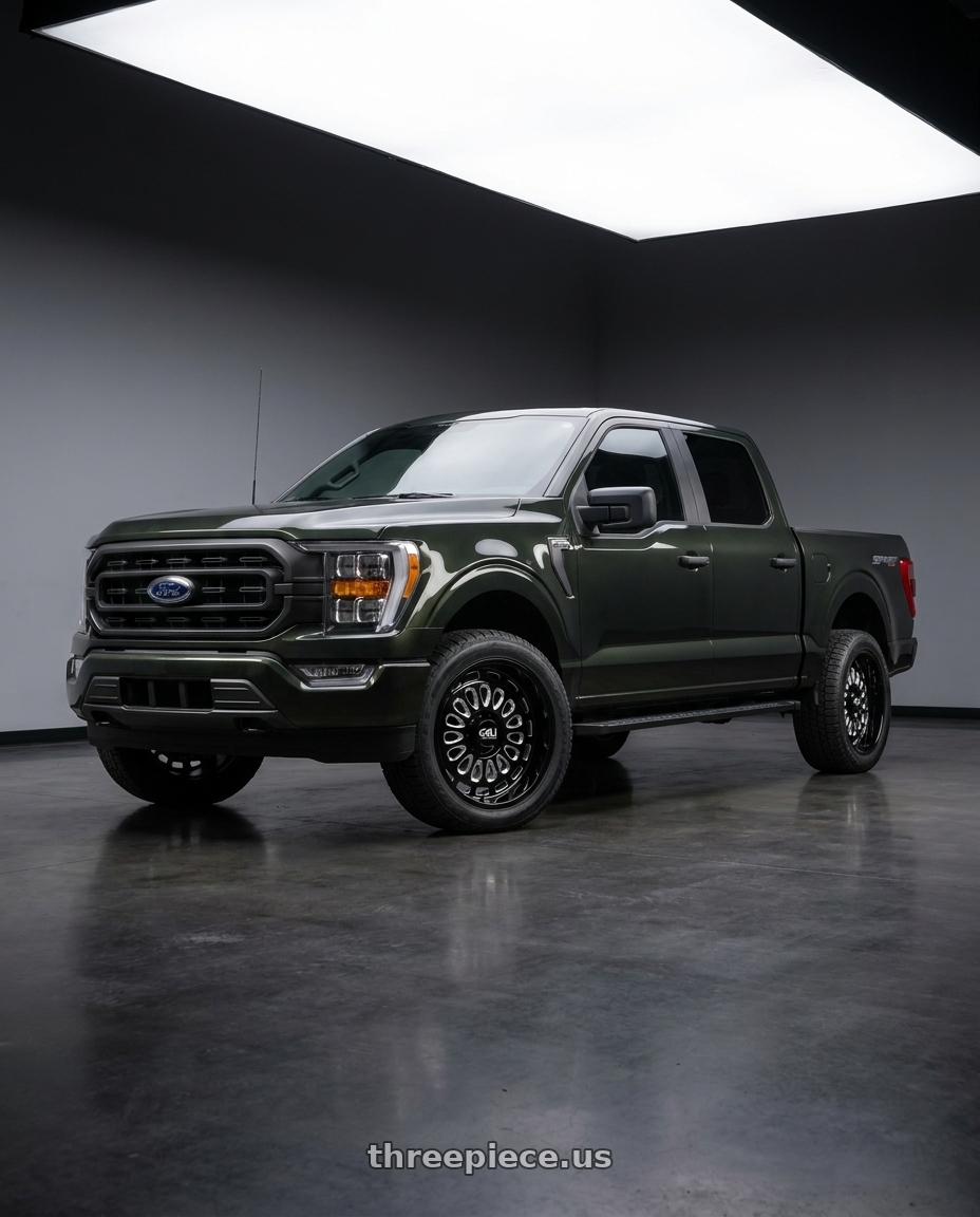 2021 Ford F-150 XL with Cali Off-Road Paradox 9113 6x135 20x9+0 Gloss Black/Milled Spokes wheels
