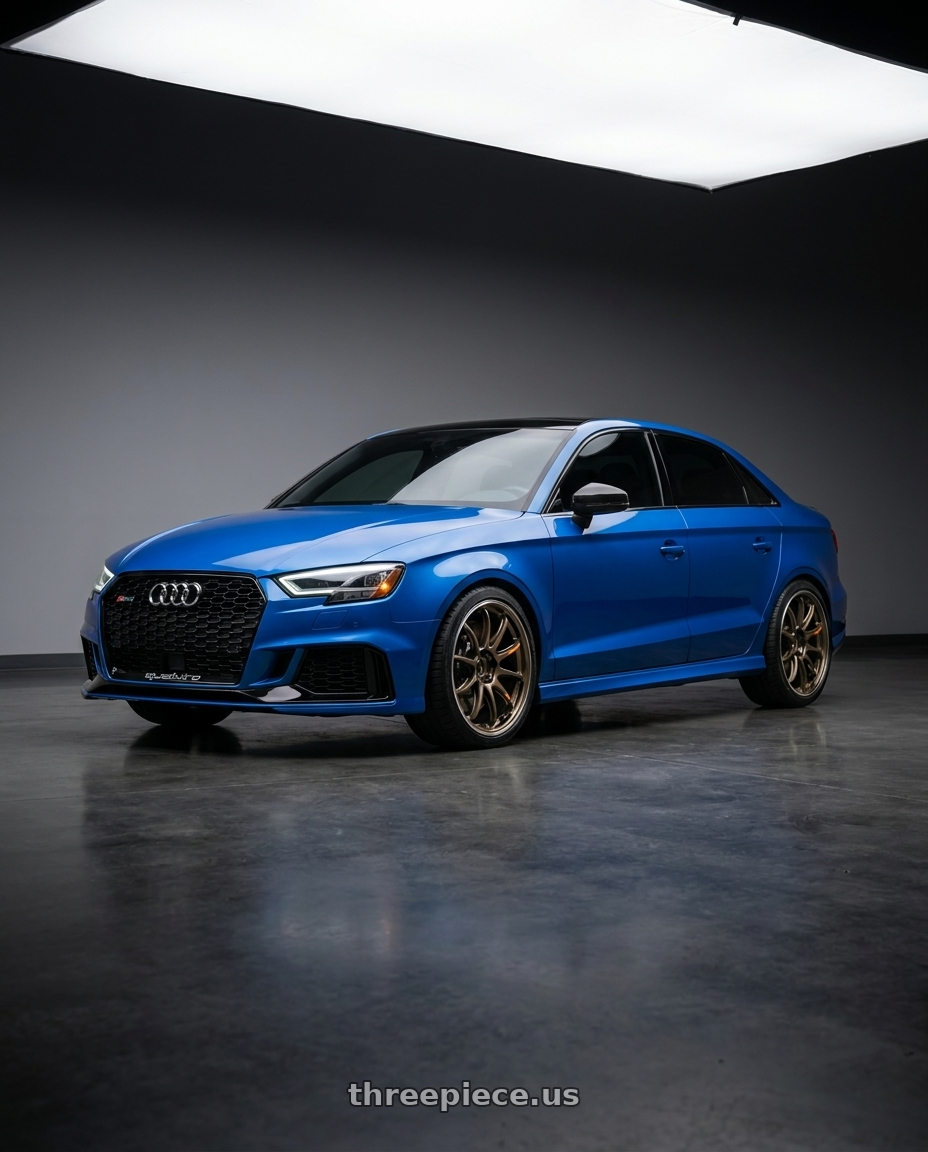 2018 Audi rs3 with Work Emotion Zr10 5x112 19x9.5 +38 Titanium Diamond Lip Cut wheels