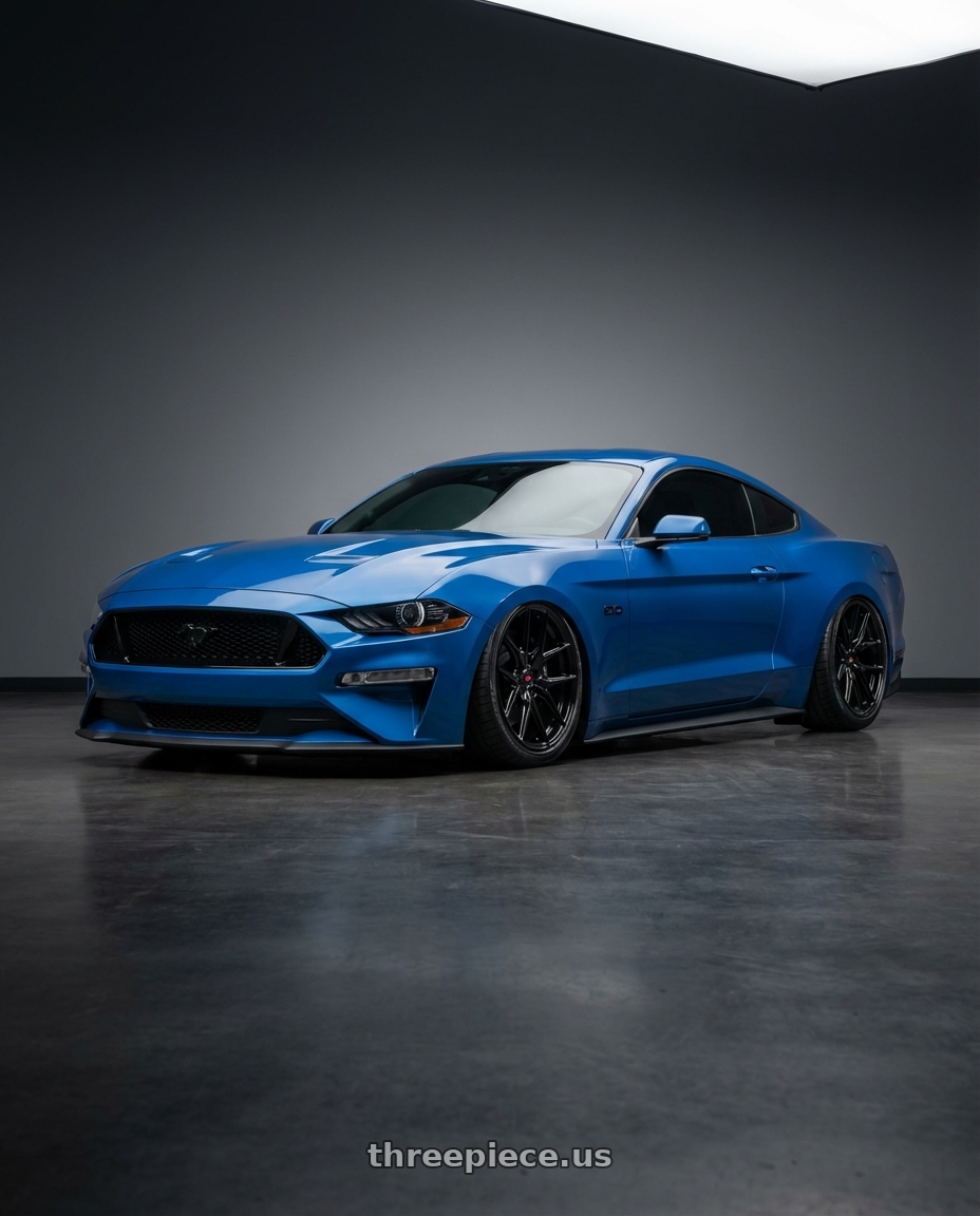 2022 Ford Mustang GT with Vossen HF-5 20x9.5 / 5x114.3 / ET25 / Deep Face / 73.1 -GB - Gloss Black Wheel - HF5-0N07 wheels