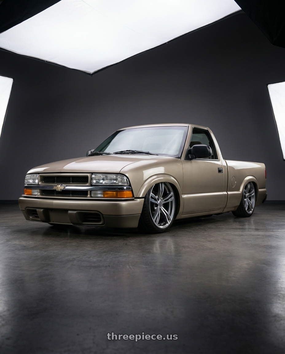 1998 Chevrolet s10 with REPLICA WHEELS R5056 5x120 19x8.5+35 GREY  / MACHINE wheels