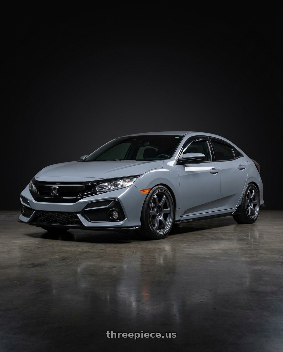 2021 Honda Civic sports Civic with Gram Lights 57DR 5x114.3 18x8.5+37 Gunblue II wheels
