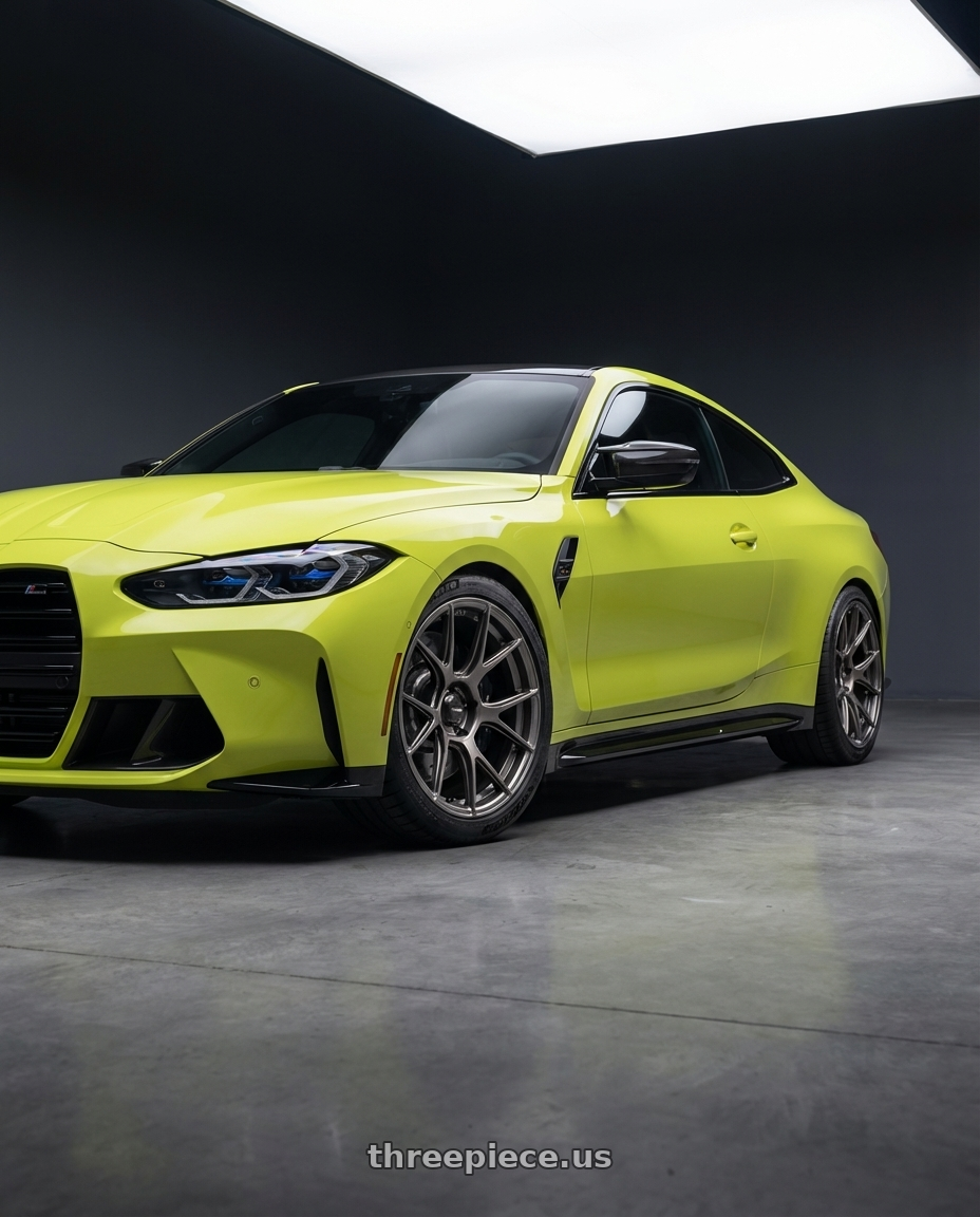 2024 BMW M4 G82 with Konig Ampliform 5x112 19x8.5+32 Dark Metallic Graphite wheels