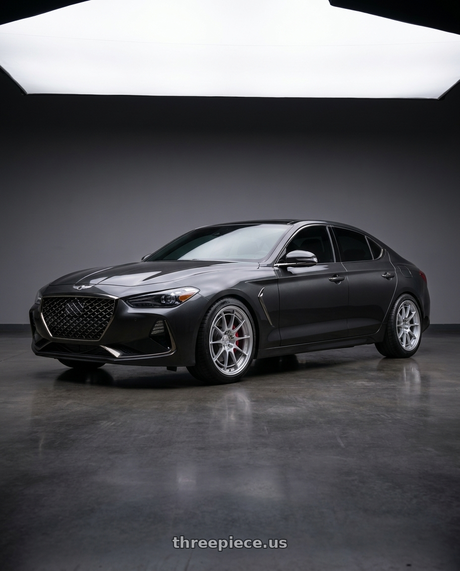 2019 Genesis G70 with Enkei NT03+M 5x120 18x8.5+38 Silver wheels
