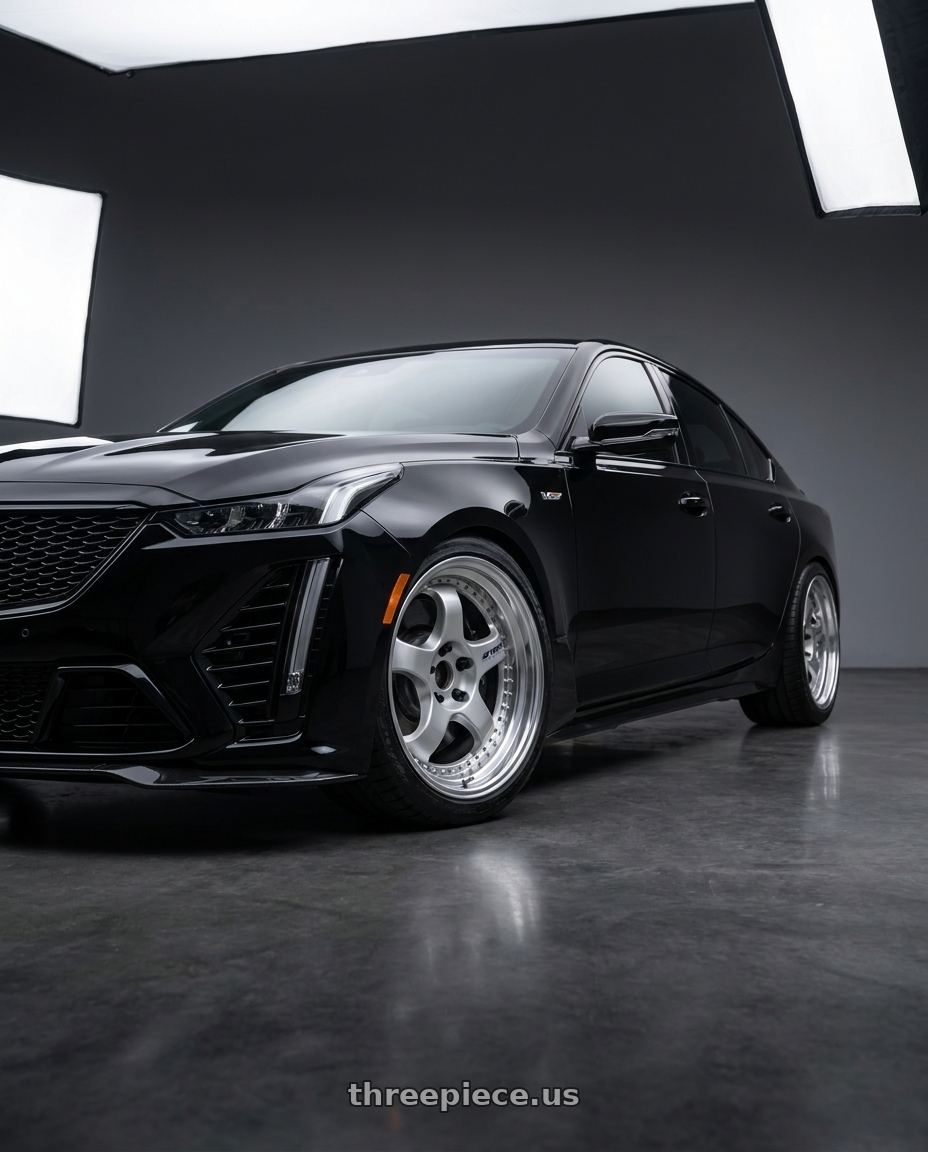 2026 Cadillac CT5-V BlackWing with Work Meister S1 3P 5x120 19x10+17 O Disk Silver wheels