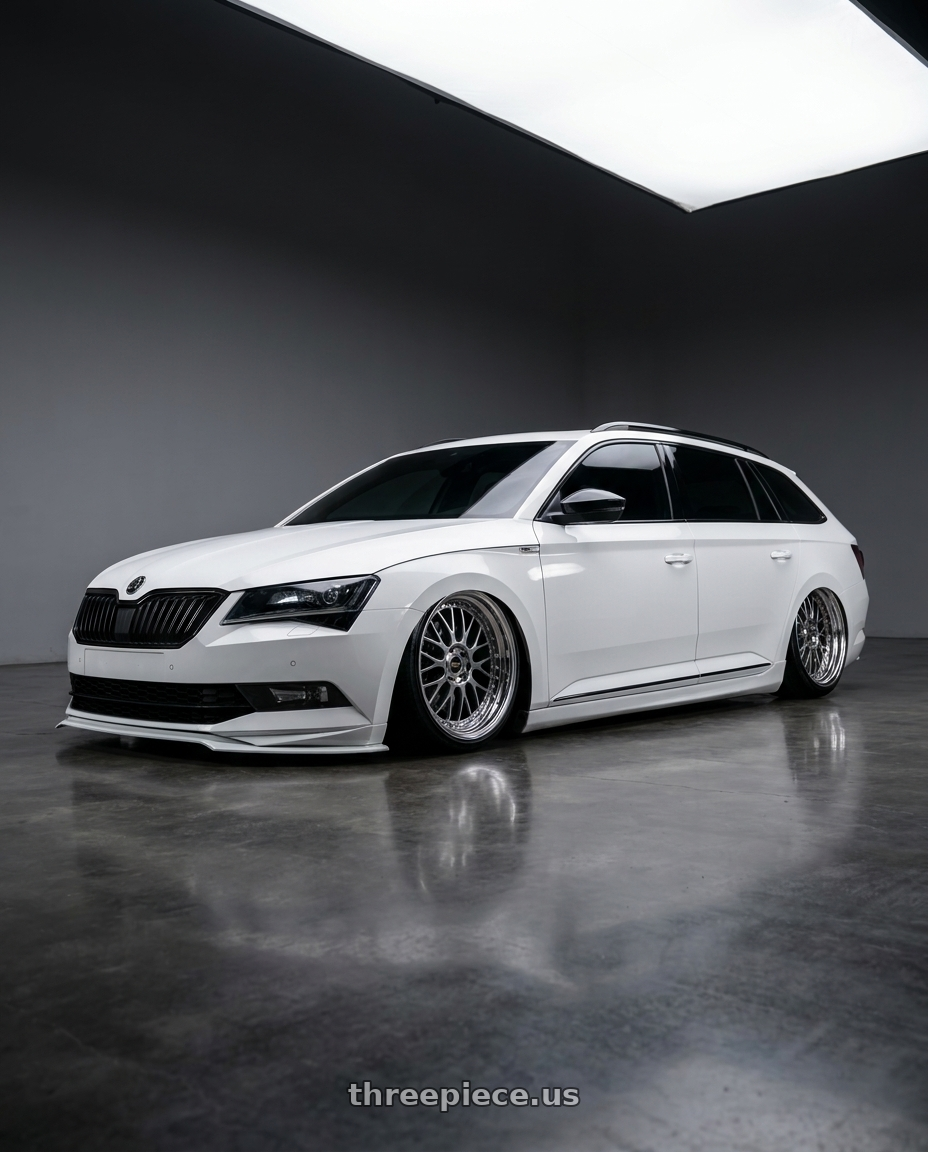 2030 superb combi with Work Emitz Black Polish 5x100 19x7.5 +45 wheels