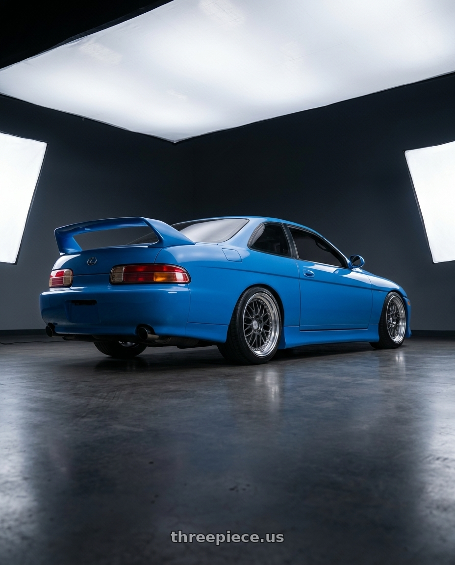 1995 lexus sc300 with ESR Wheels SR SERIES SR01 5x100 17x8.5 +30 Gloss Graphite wheels rear three quarter view square tires