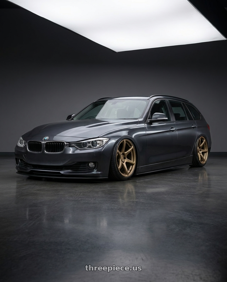 2016 BMW 3 Series F30 with Kansei K11B Tandem 5X120 19x10.5 22 Bronze wheels