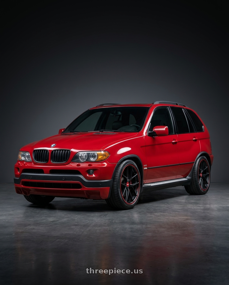 2005 BMW X5 4 8is with BBS CI-R Nurburgring Edition 5x120 20x10.5 +35 Satin Black/Red Lip wheels