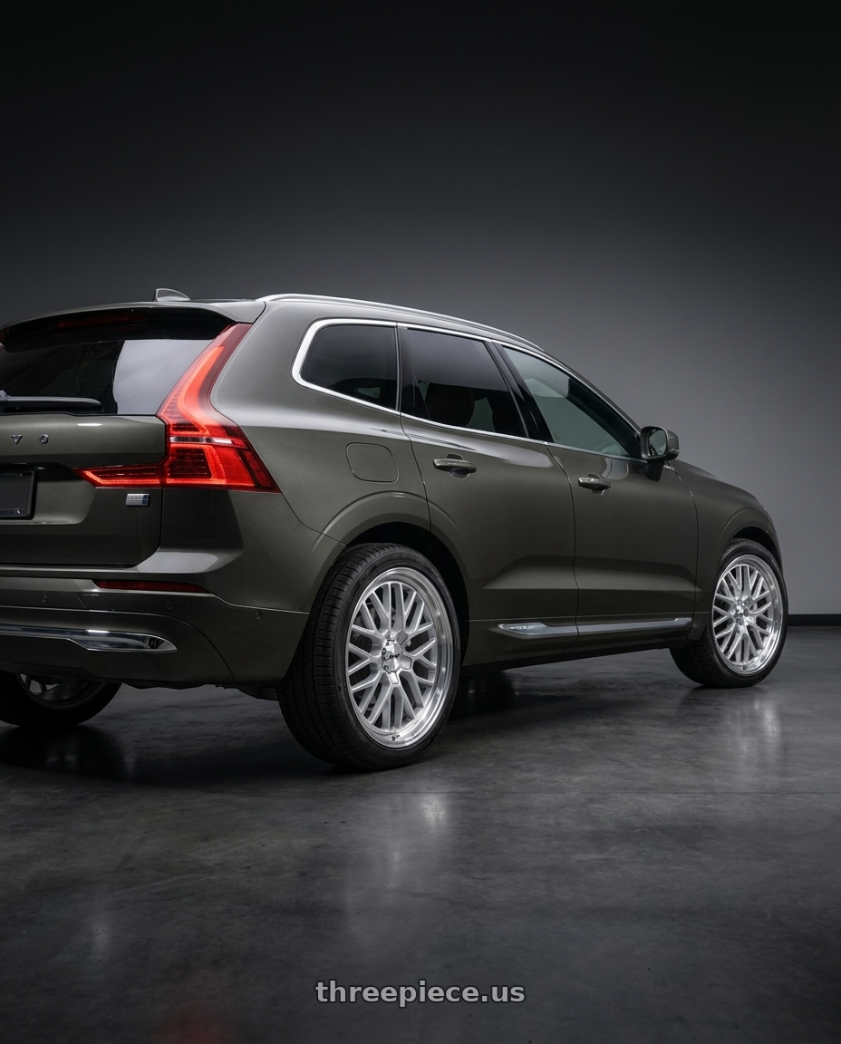 2022 volvo XC60 Inscription with TSW HOCKENHEIM S 5X108 20X8.5 +40 SILVER W/ MIRROR CUT LIP wheels rear three quarter view square tires