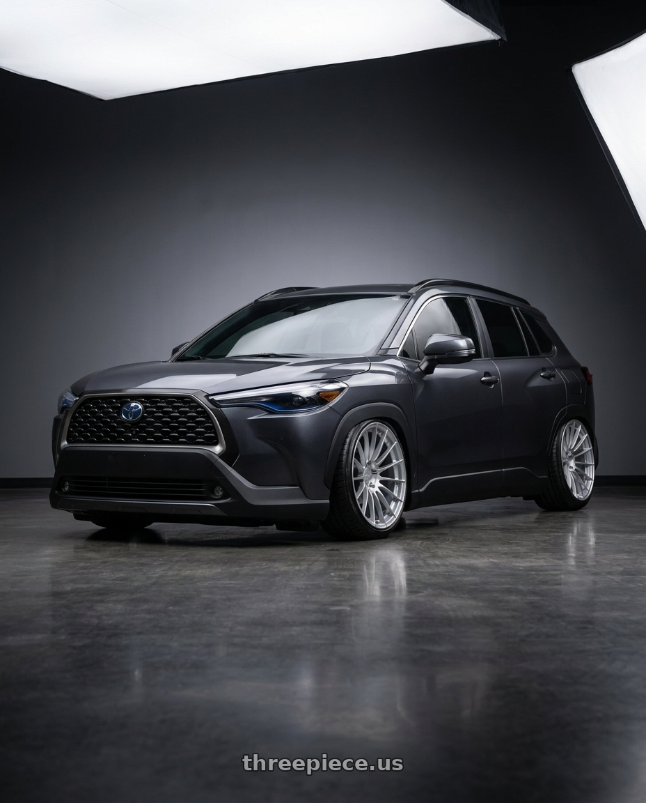 2023 Toyota corolla cross with Enkei RS05-RR 5x114.3 18x11+16 Sparkle Silver wheels