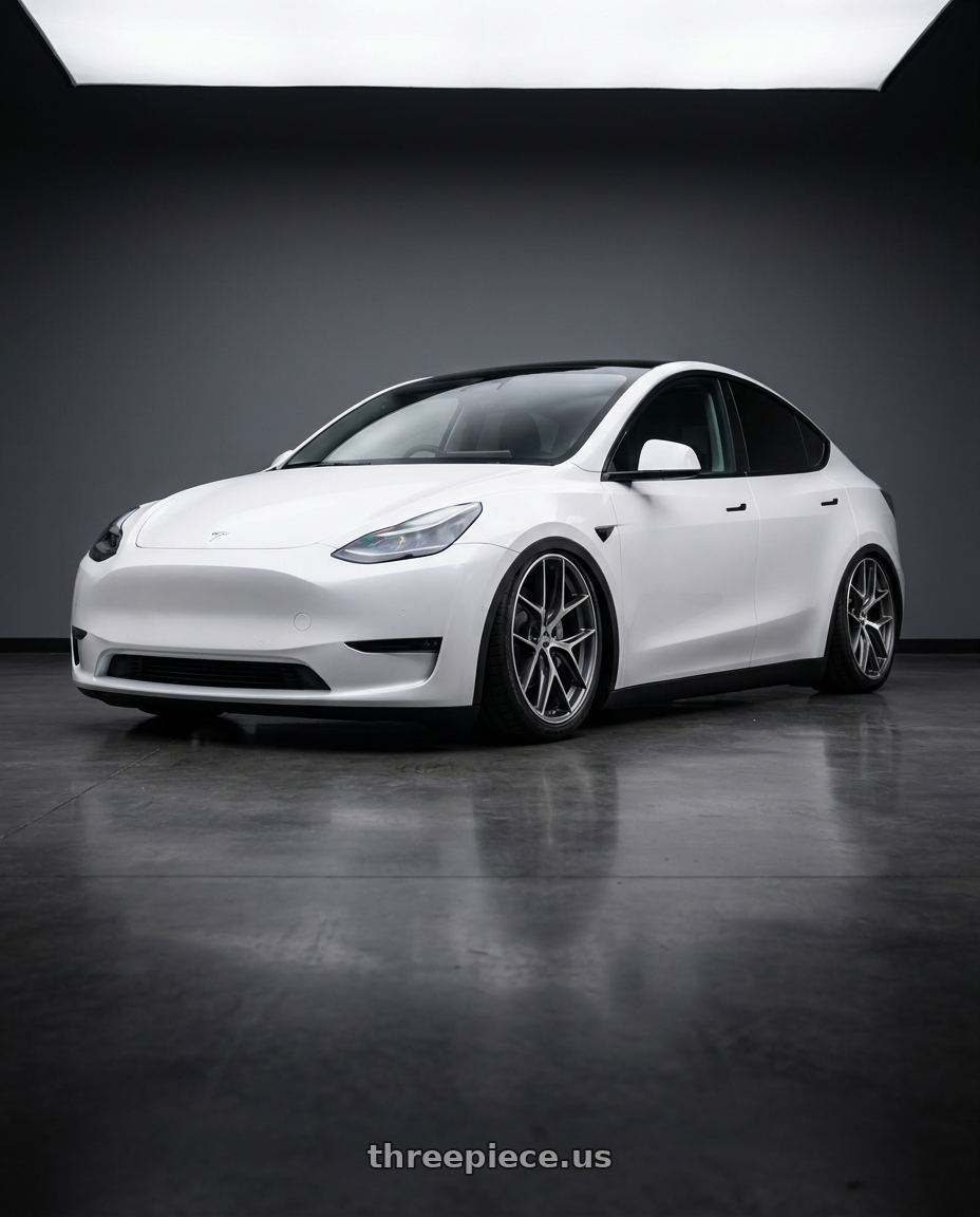 2024 Tesla Model Y with BBS CC-R 5x114.3 20x9.0+32 Graphite w/ Diamond Cut Face wheels