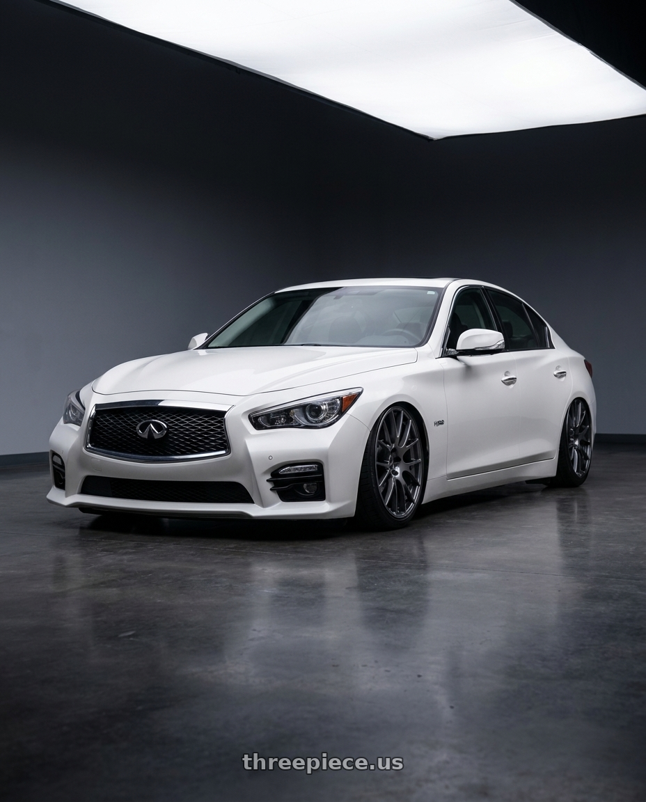2020 Infiniti Q50 with Ssr Gtv04 5x114.3 19×8.5x8.5+45  METALLIC GRAY wheels
