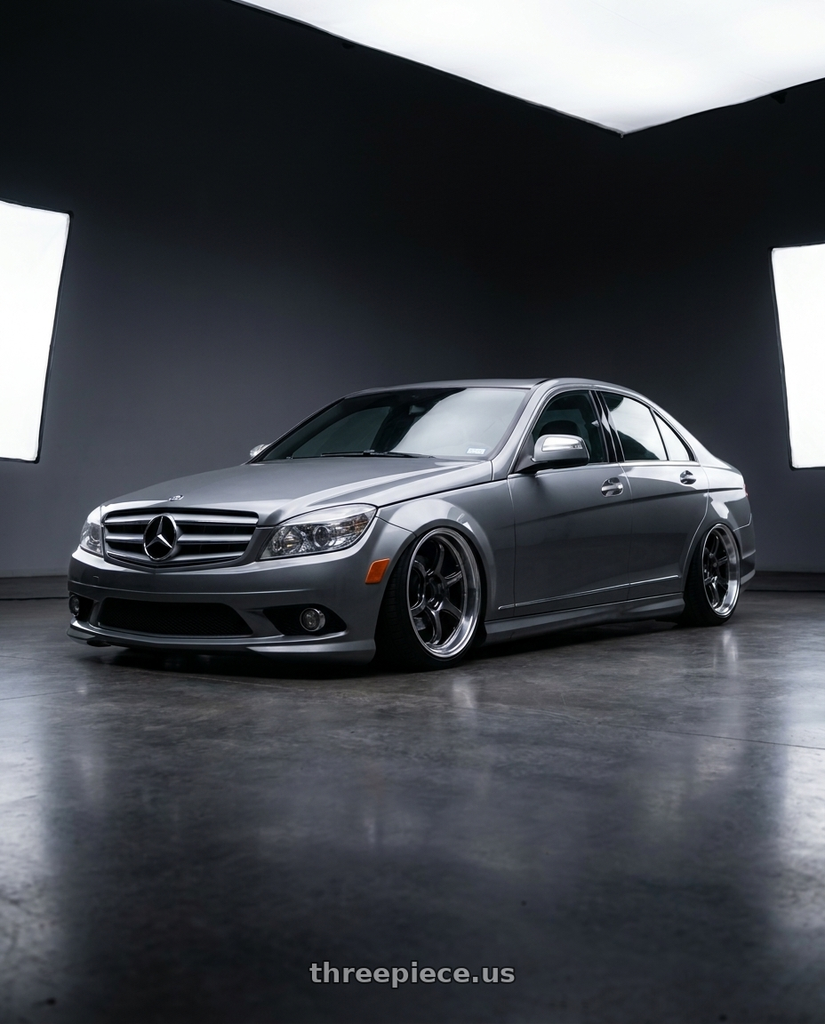 2008 Mercedes Benz c300 with Advan Racing R6 5x112 18x7.5 +44 MACHINING & HYPER PLATINUM BLACK wheels