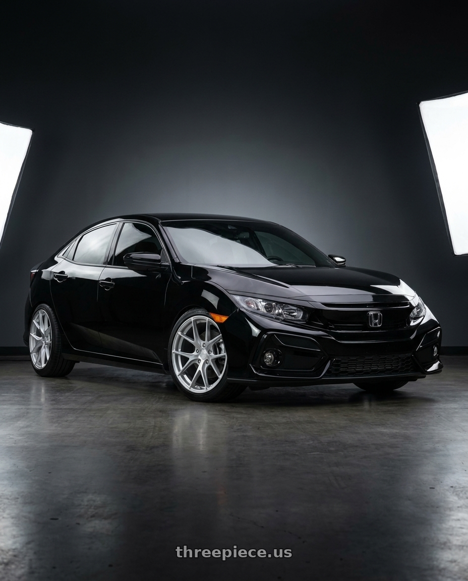 2021 Honda Civic Type R with Aodhan AFF7 5x120 18x9.5+35 Gloss Silver Machined Face wheels