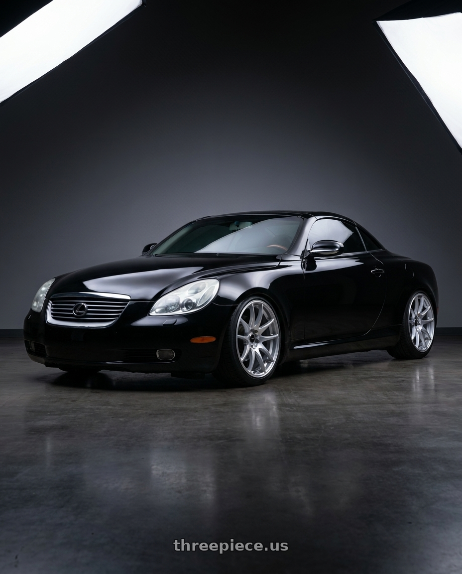 2005 lexus sc430 with Vors TR4 5x114.3 18x9.5  +22 Silver Machine Face wheels