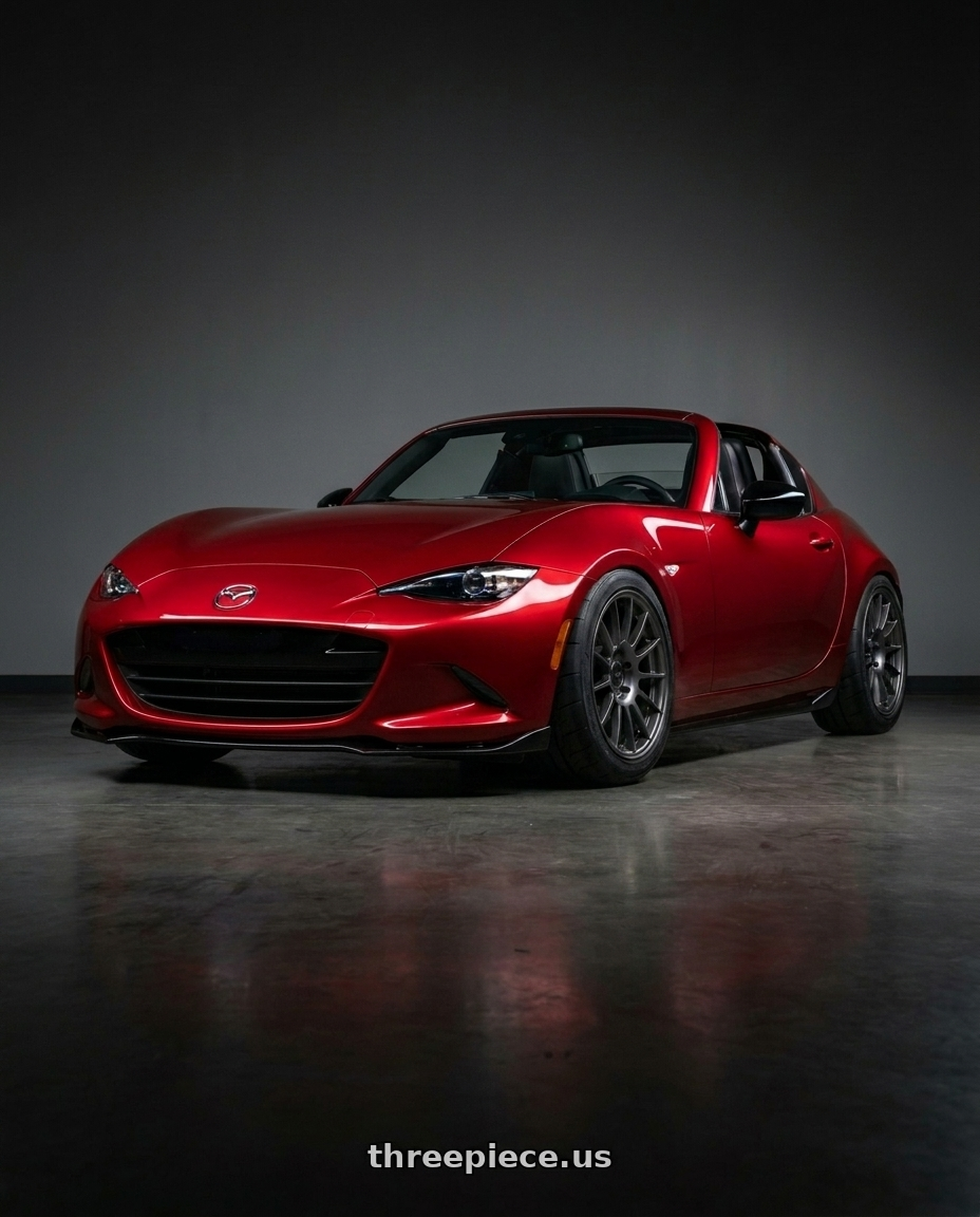 2025 Mazda MX5 RF with Enkei RCT5 5x114.3 18x9.5+38 Dark Silver wheels