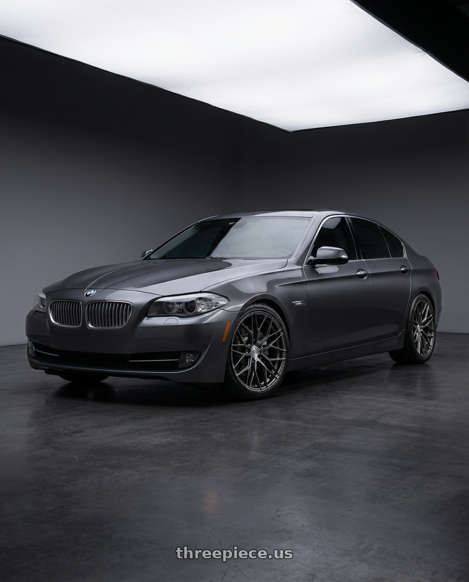 2016 BMW 5 Series F10 with Avant Garde Wheels M520R 5X120 19x8.5 +34 Dark Graphite Metallic wheels