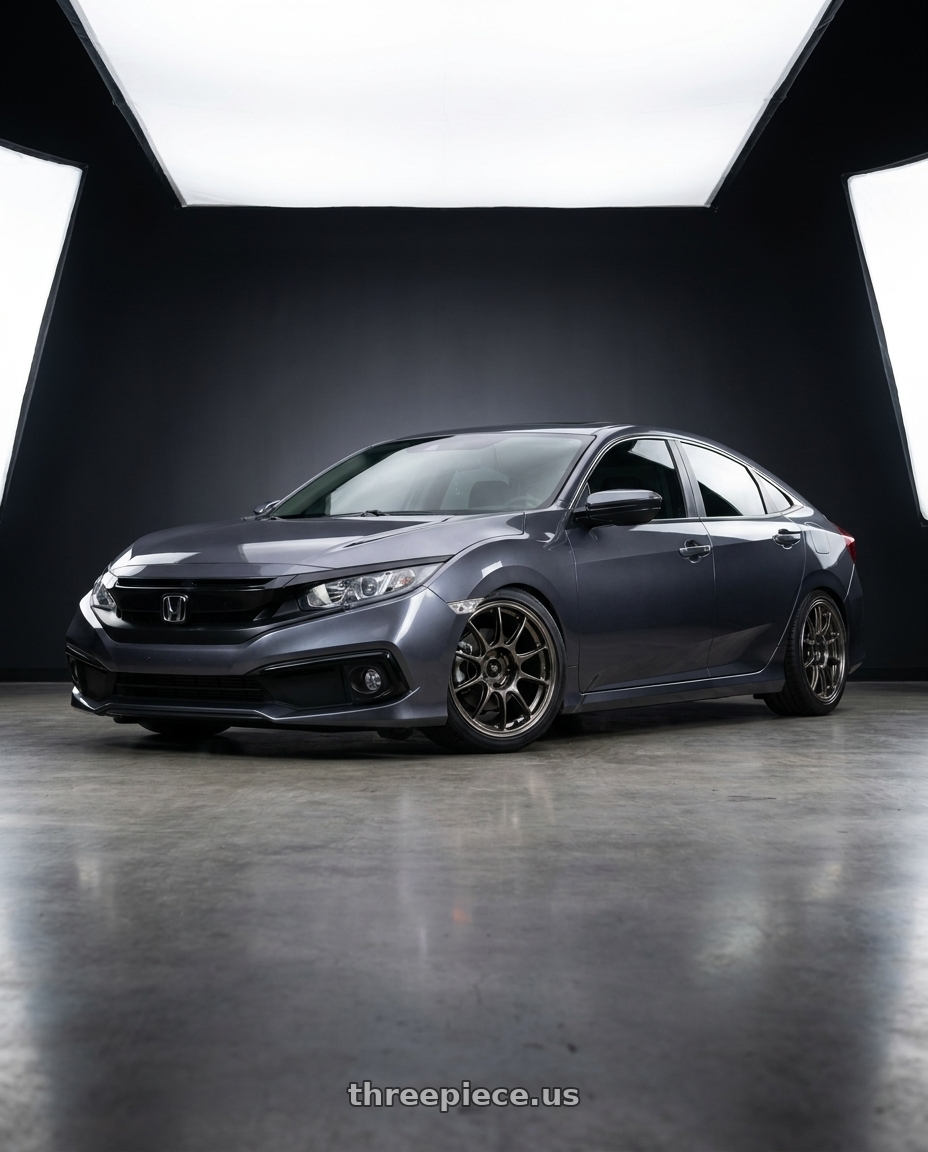 2019 honda civic fc1 with WedsSport TC105X 5x114.3 17x8.5+32 EJ Titan Face: F wheels