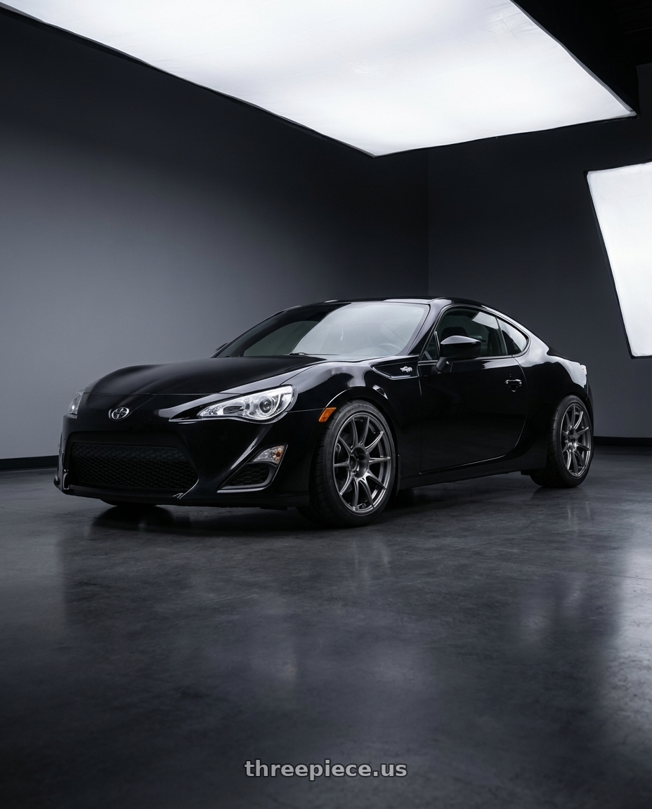 2015 Scion FR-S Raven Black Metallic with Ssr Gtx01 5x100 18x9.5+40  DARK SILVER wheels