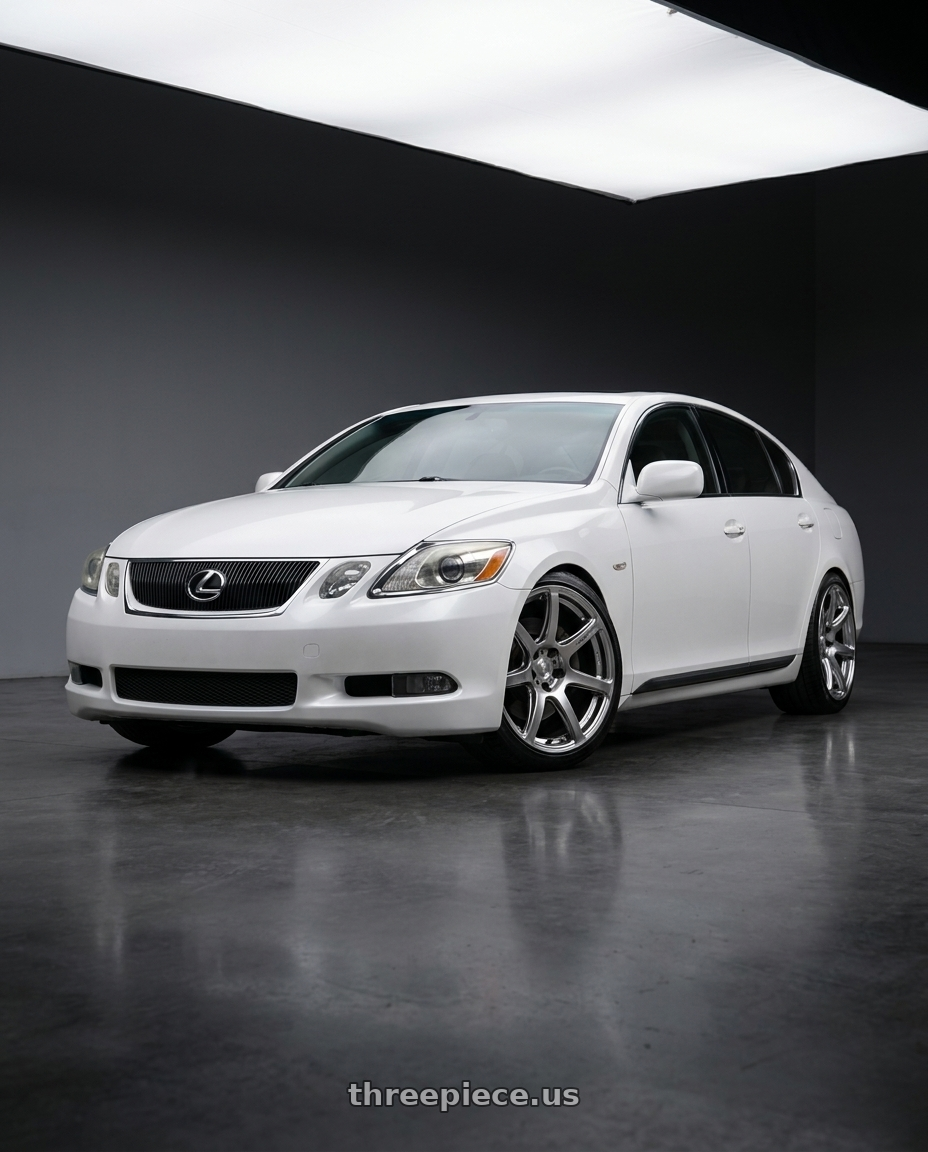 2006 lexus gs350 with Work Emotion T7r 5x100 18x10.5 +12 Gt Silver wheels
