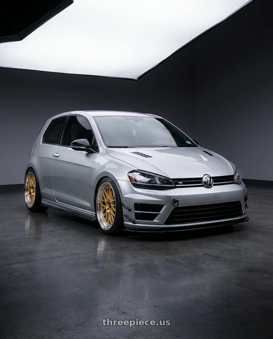 2015 VW GTI with Work Zistance W10m 5x120 19x12.5+8 S Disk Cool Light Silver wheels