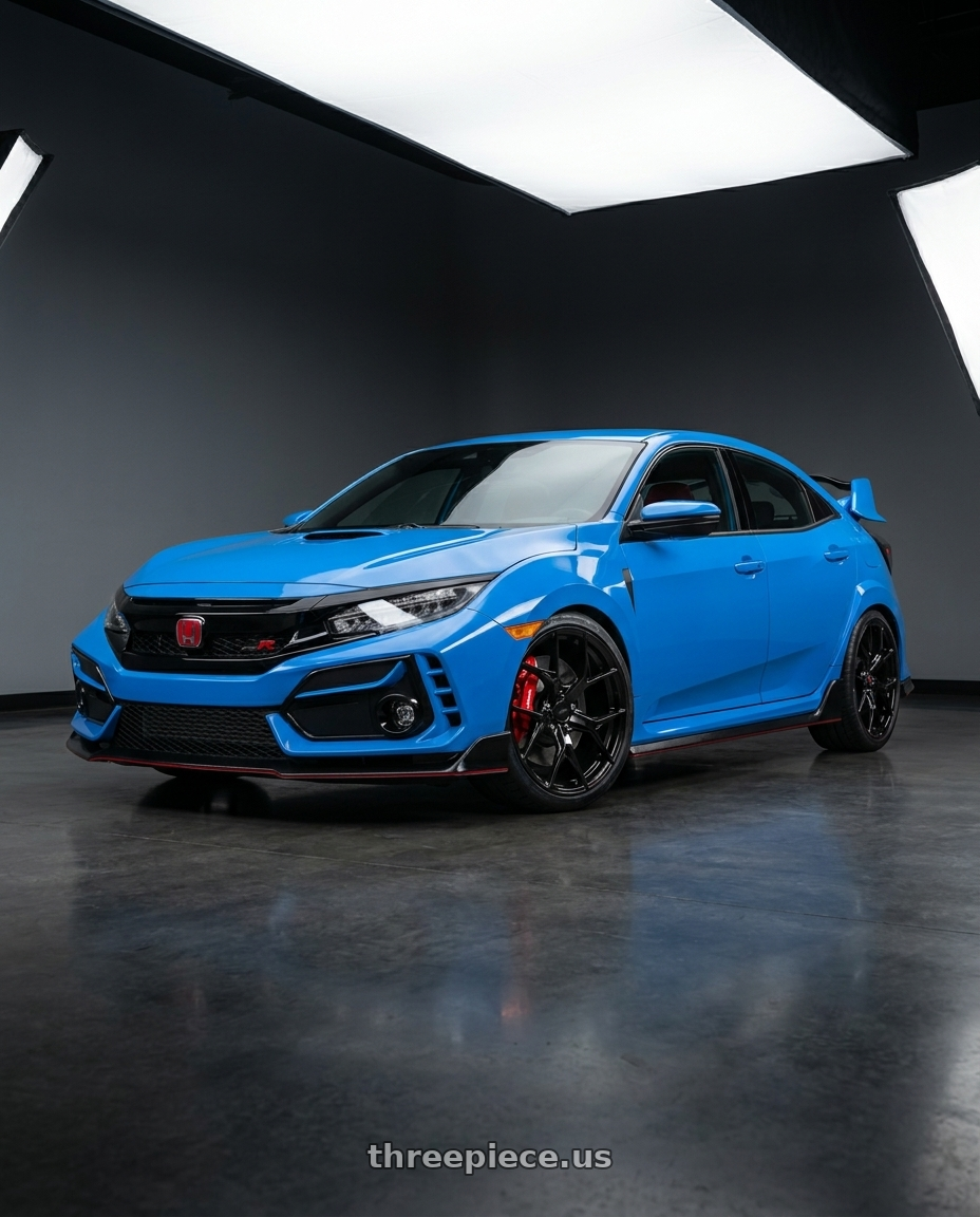 2021 Honda Civic Type R with MRR Forged F10 5x120 20x11  +48 Gloss Black fit Corvette C8 ( front: FF10198552038R ) wheels