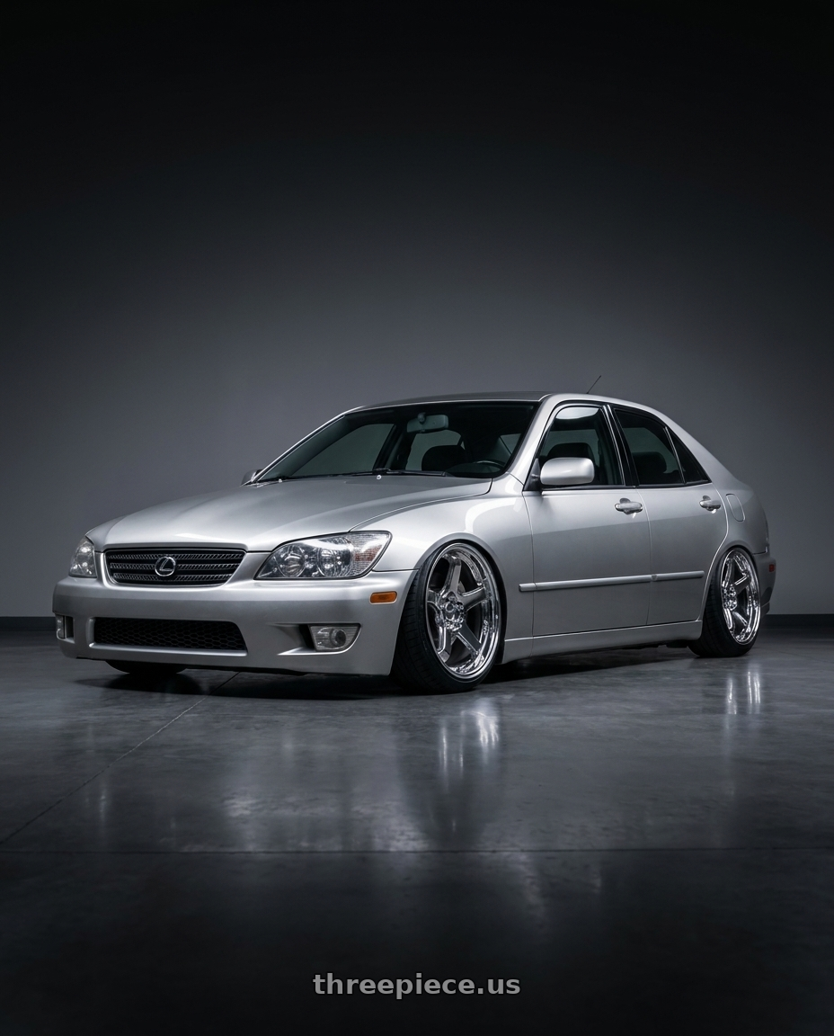 2002 lexus is200 with KATANA RACING HR05 5x114.3 18x9.5 +38 Chrome wheels