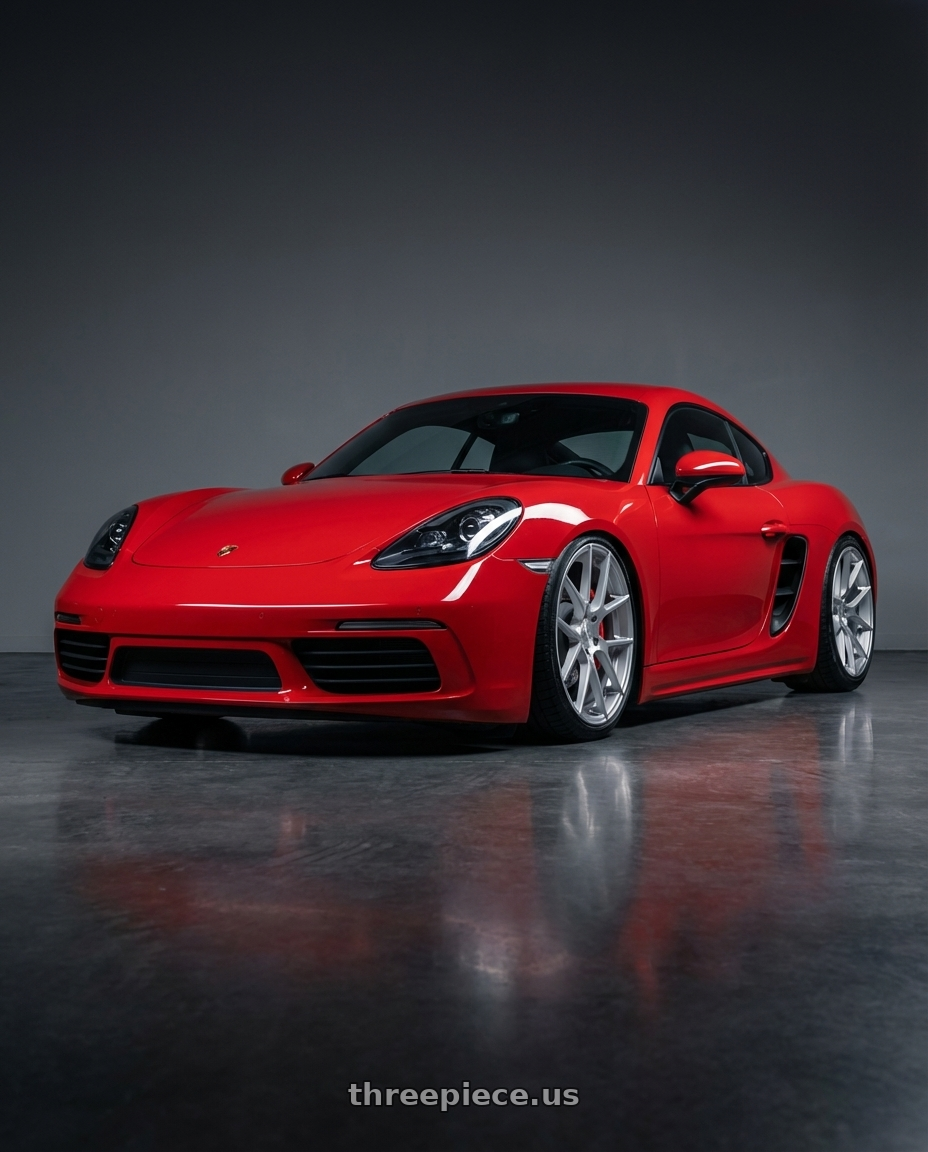 2022 Porsche 718 Cayman with Avant Garde Wheels M510 5X130 20x10 +40 Satin Silver wheels