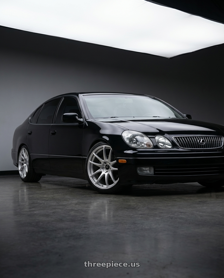 2003 lexus gs300 sport design with Vors TR4 5x114.3 18x8.5  +35 Silver Machine Face wheels