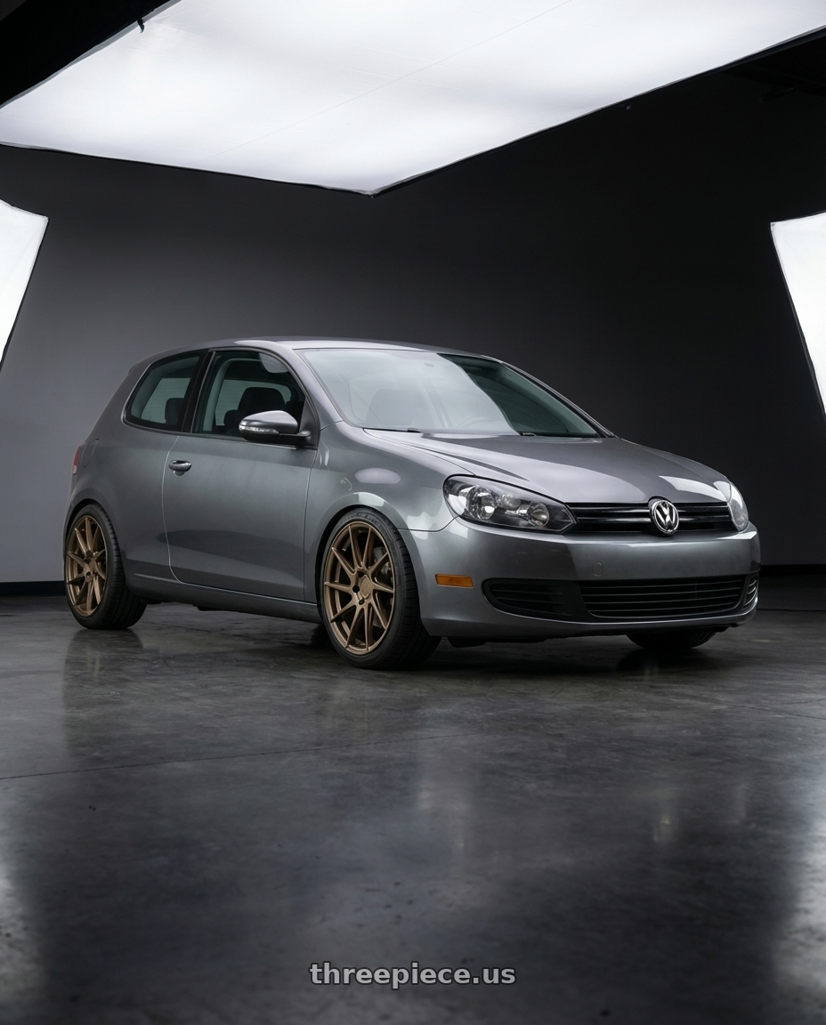 2013 Volkswagen GTI MK6 with Aodhan AH09 5x112 18x8.5 +35 Matte Bronze wheels
