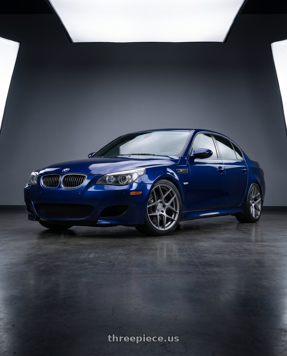 2010 BMW M5 E60 with Aodhan AFF2 5x120 19x8.5+35 Matte Gray wheels