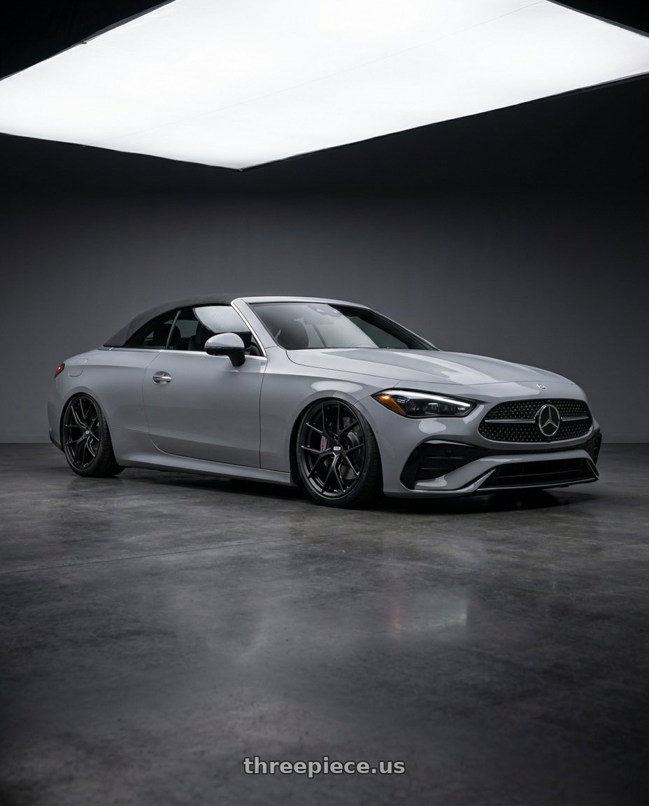 2024 Benz cle cabriolet alpine grey with BBS FI-R Evo 5x112 19x9.5+15 Satin Black wheels