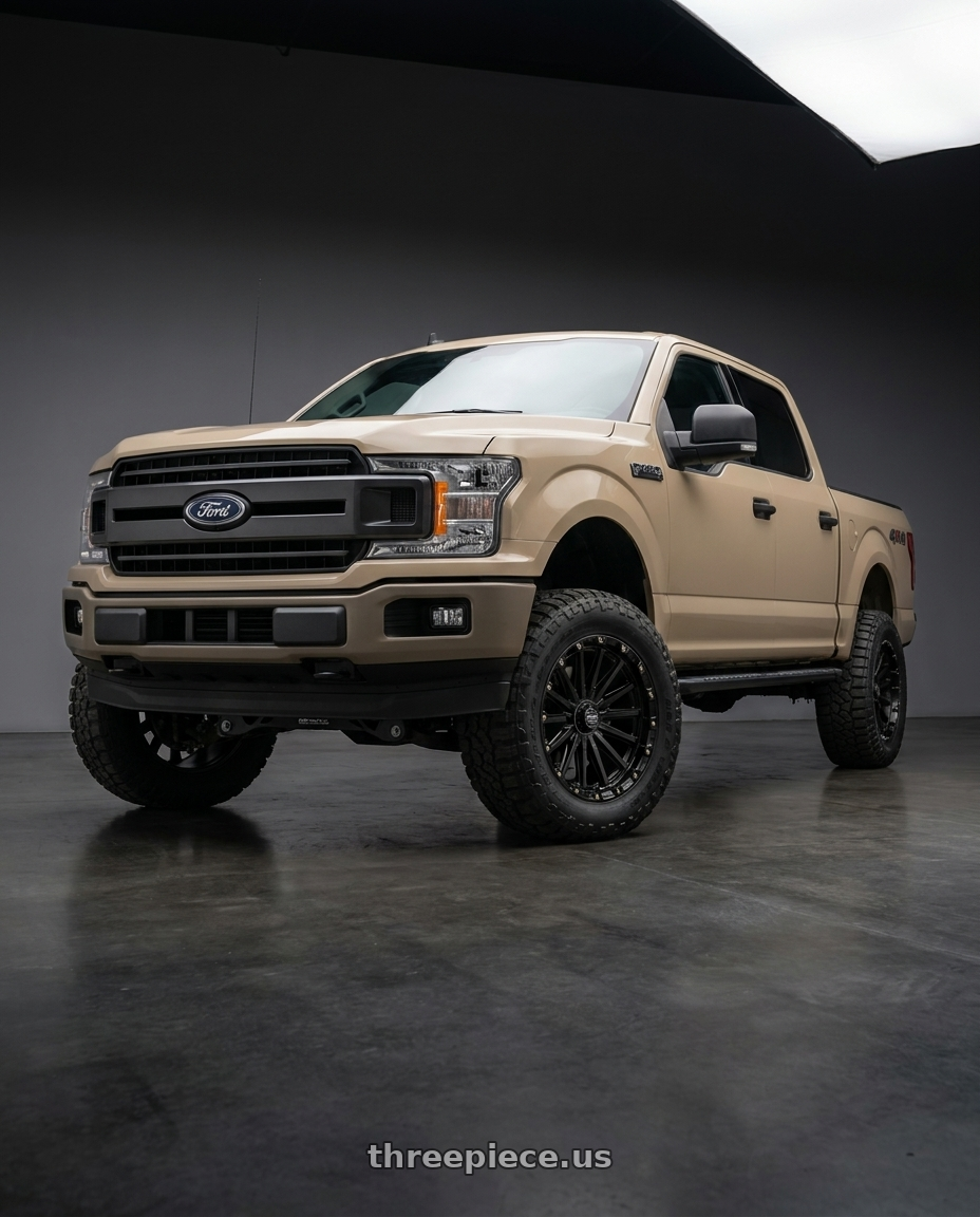 2019 Ford F-150 with KMC KM102 SIGNAL 6X135/6X139.7 20X9 +0 SATIN BLACK wheels