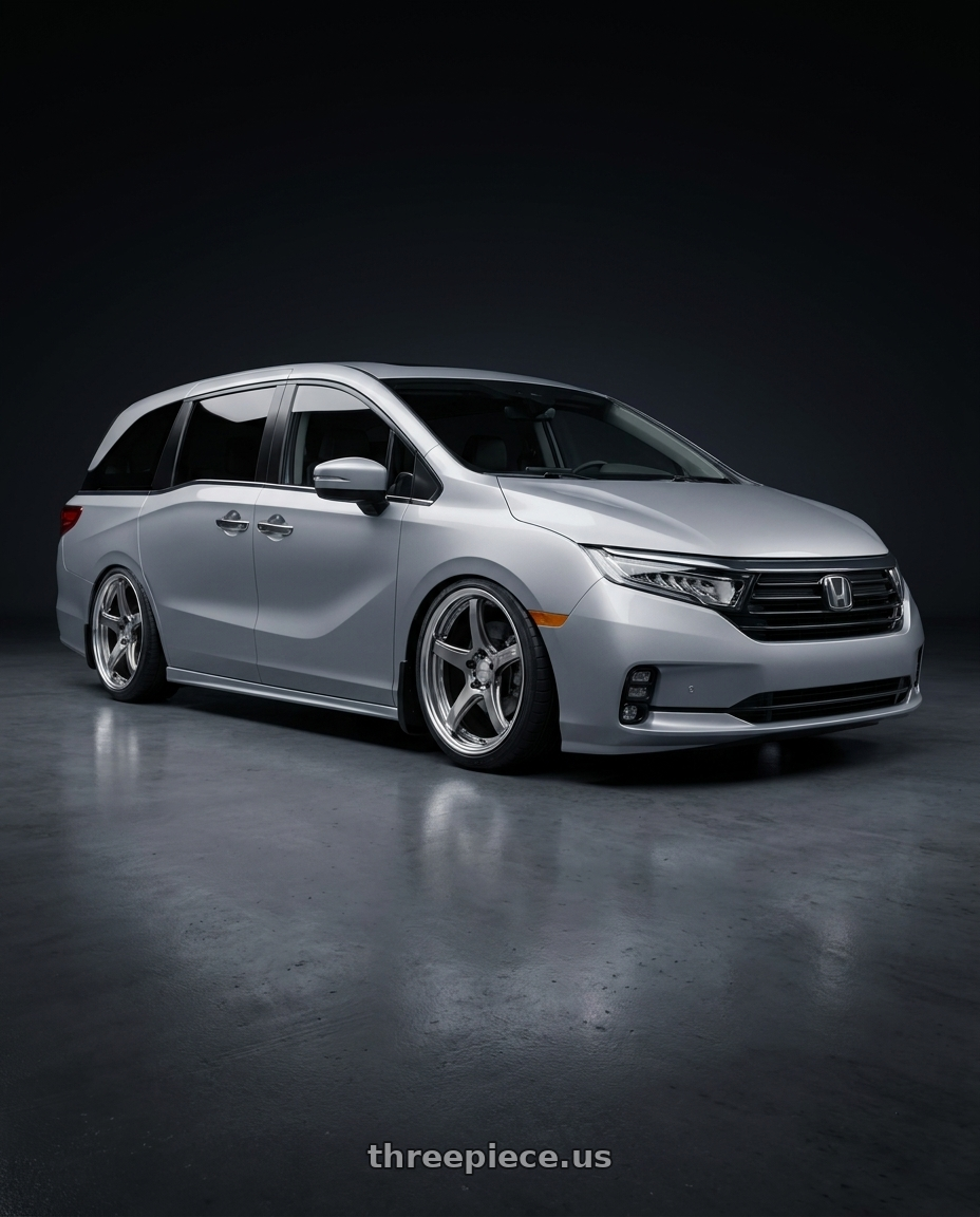 2024 honda odyssey with Work T5R 2P 5x120 19x7.5 +45 GT SILVER wheels