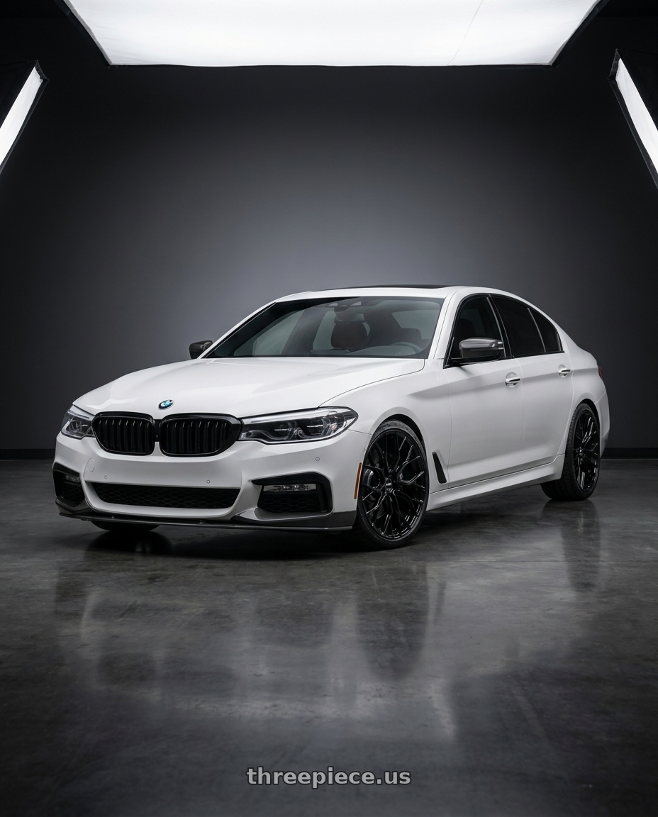 2019 Bmw 540i M sport with F1R FS3 5x112 18x8.5 +35 Gloss Black wheels