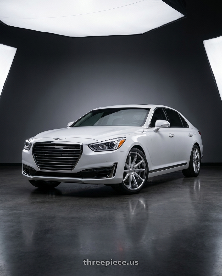 2018 genesis g90 ultimate with Asanti Black ABL-5 ALTAIR 5X114.3 20X10 +45 SILVER MACHINED W/ SS LIP wheels