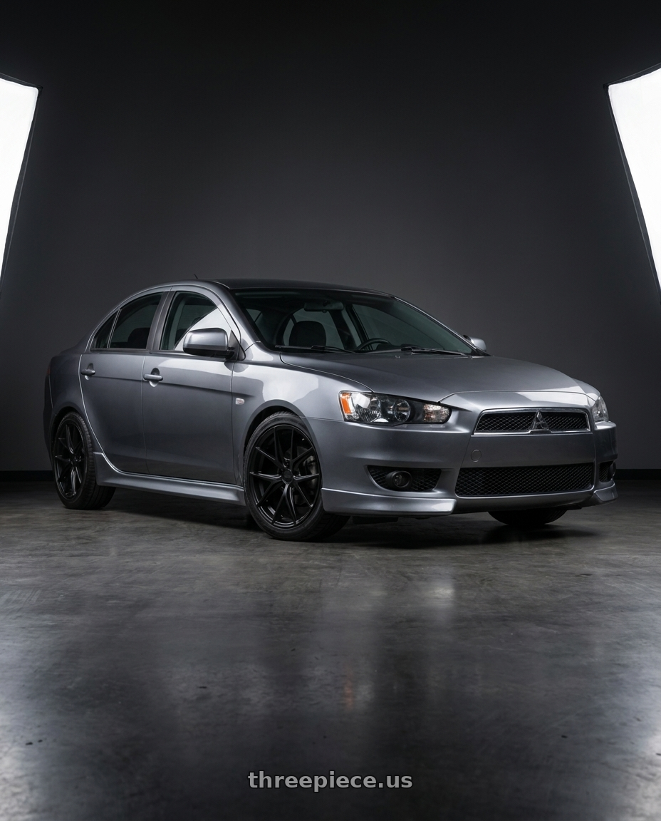 2014 Mitsubishi Lancer Ralliart with Niche 1PC M117 MISANO 5X114.3 18X9.5 +40 MATTE BLACK wheels