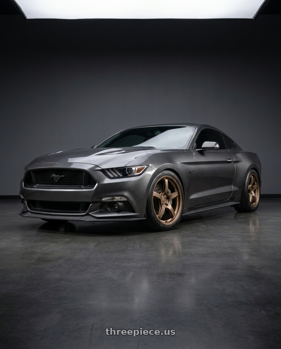 2017 Ford Mustang with Gram Lights 57CR 5x114.3 19x10.5+35 Bronze 2 wheels