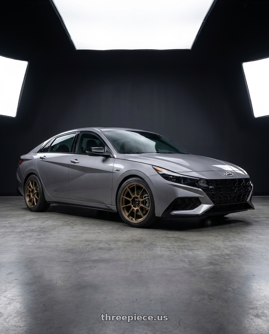 2023 Hyundai Elantra n line with Konig Dekagram 5x114.3 17x8+40 Gloss Bronze wheels