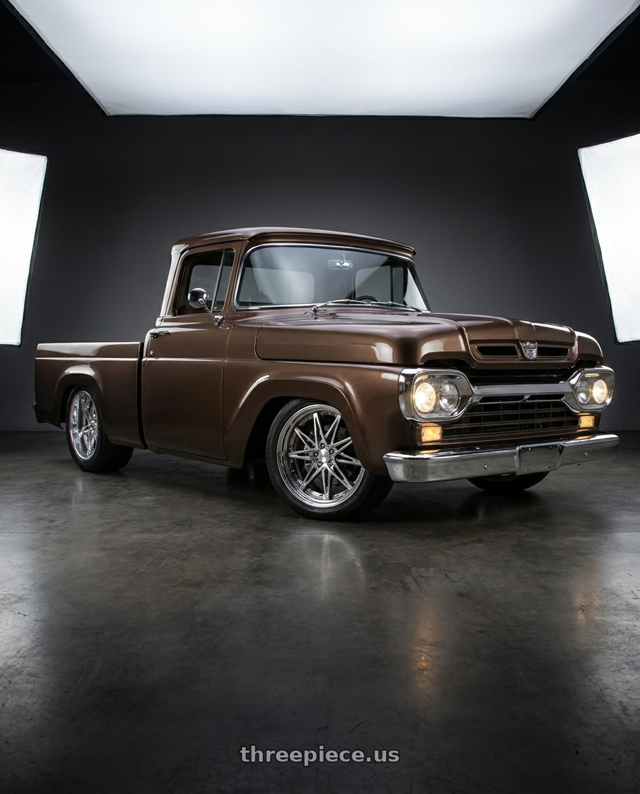 1960 ford f100 with Work Schwert Sg1 5x114.3 20x9.5+45 O Disk Glim Silver wheels
