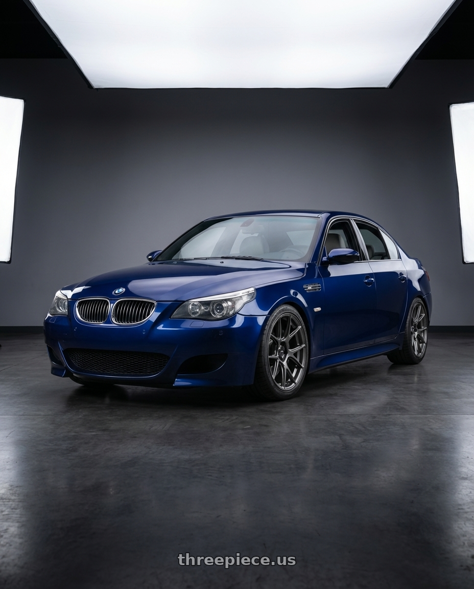 2010 BMW M5 E60 with Konig Ampliform 5x120 19x10+28 Dark Metallic Graphite wheels