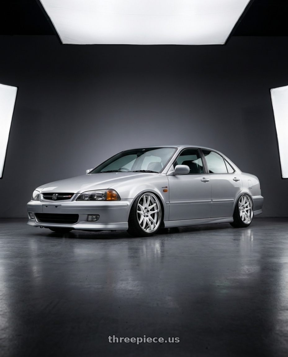 2000 Honda torneo euro r with Work Cr 2P 4x100 17x10.0 +45 Gloss White wheels
